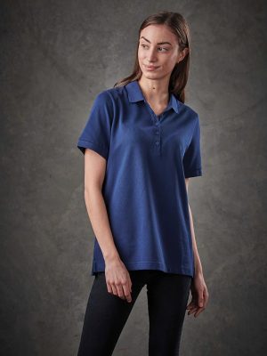 Polo extensible en coton piqué pour femme CTP-2W