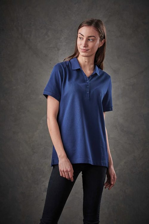 Polo extensible en coton piqué pour femme CTP-2W