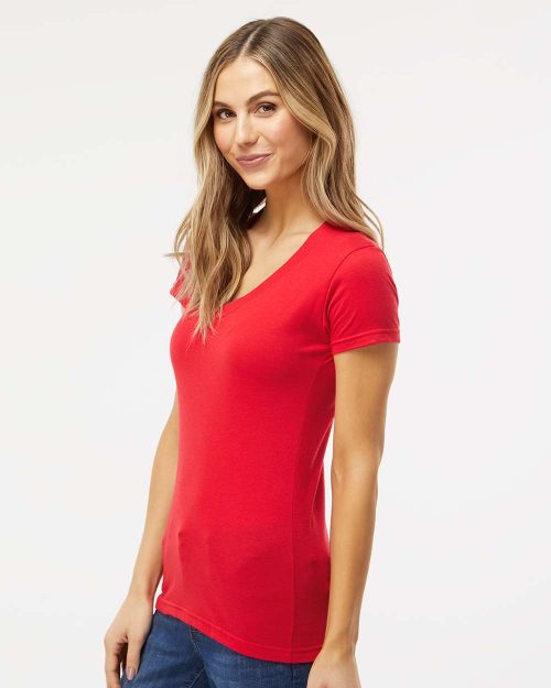 Women's Deluxe V-Neck T-Shirt M&O 3542 - Image 2