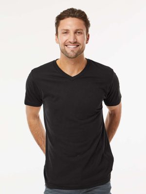 T-shirt Deluxe Col en V pour homme M&O 3543