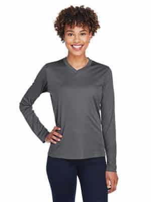 t shirt performance manches longues pour femme team365 tt11wl